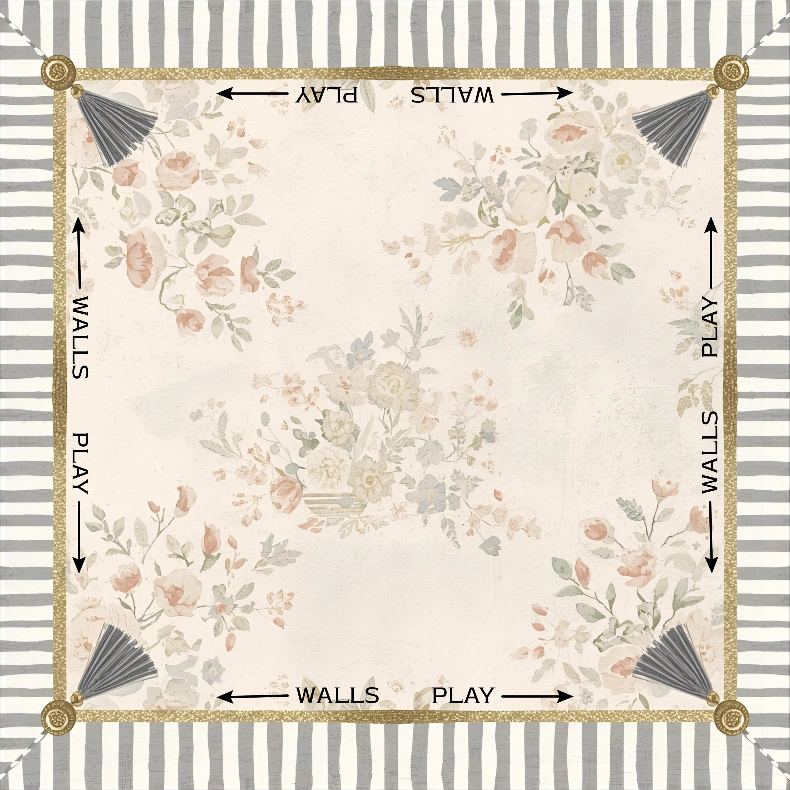 Regency Grey Tassel Mahjong Mat IN STOCK