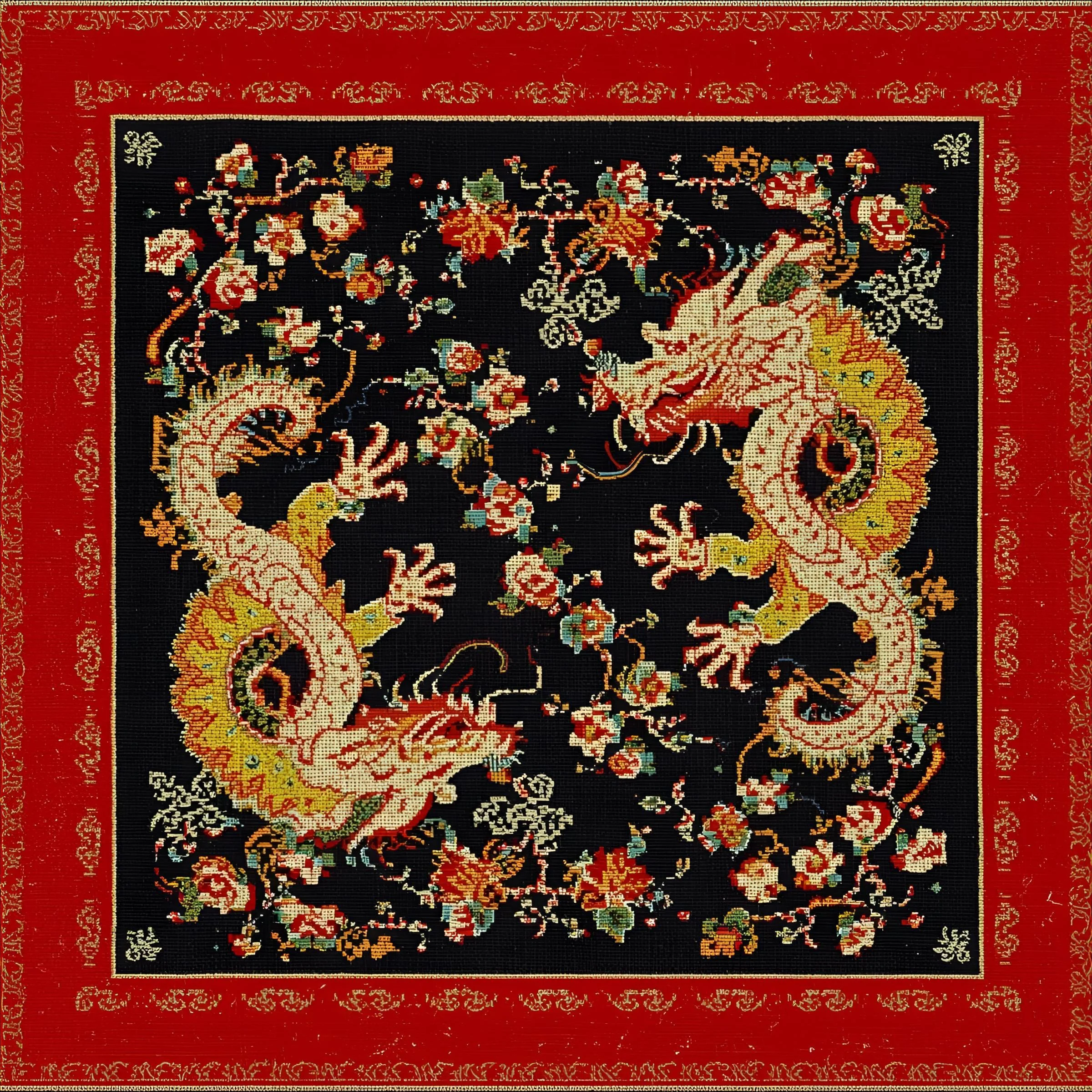 Needlepoint Dragons IN STOCK