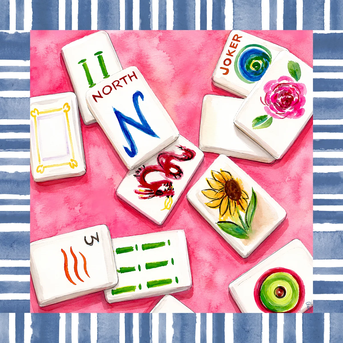 Tossing Tiles OHBoN Studios Artist Mahjong Mat