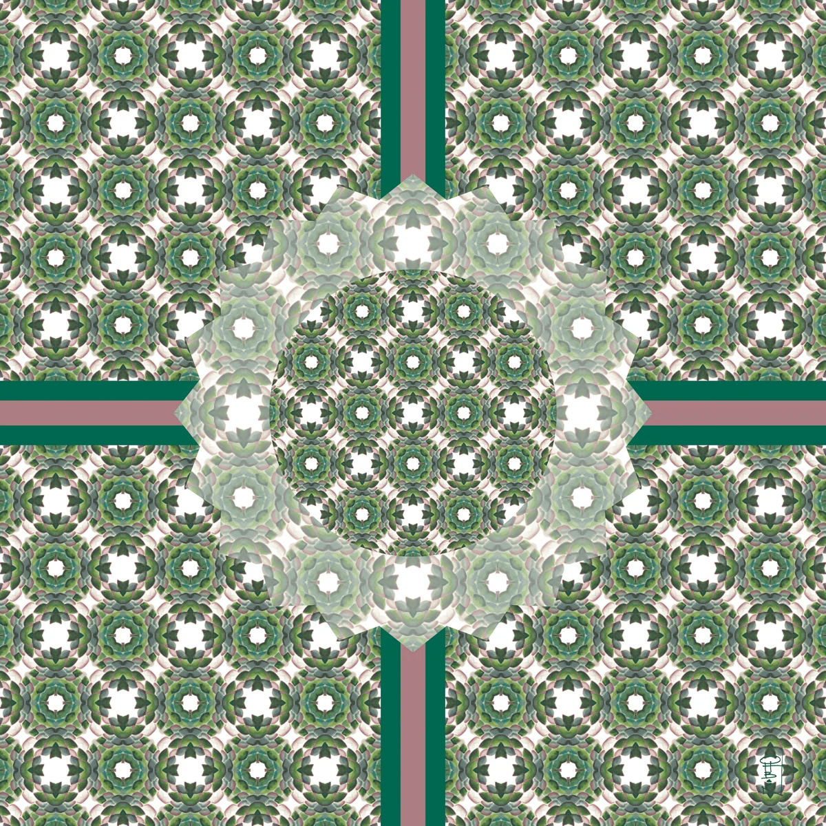 Evergreen Medallion OHBoN Studios Artist Mahjong Mat