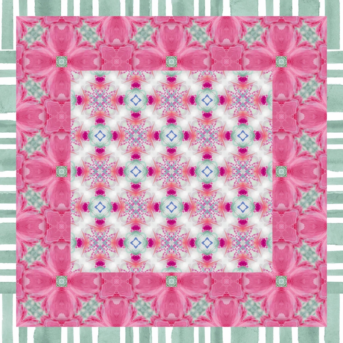 Camellia Kaleidoscope OHBoN Studios Artist Mahjong Mat
