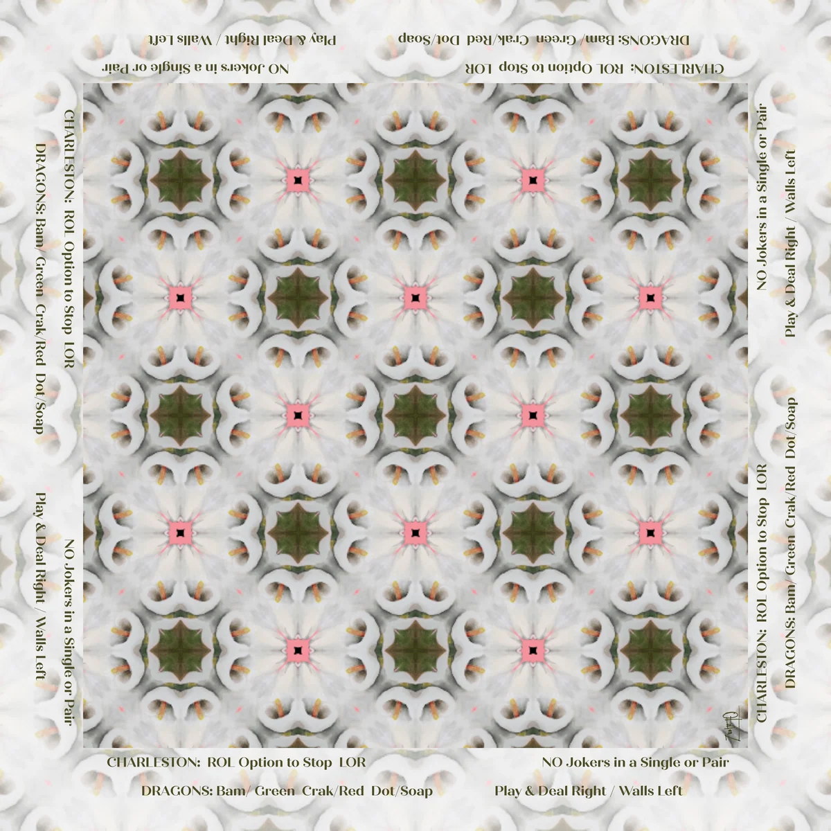 Porcelain Garden with Instructions OHBoN Studios Artist Mahjong Mat