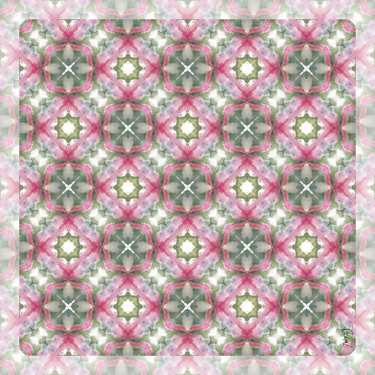 Pink Trellis OHBoN Studios Artist Mahjong Mat