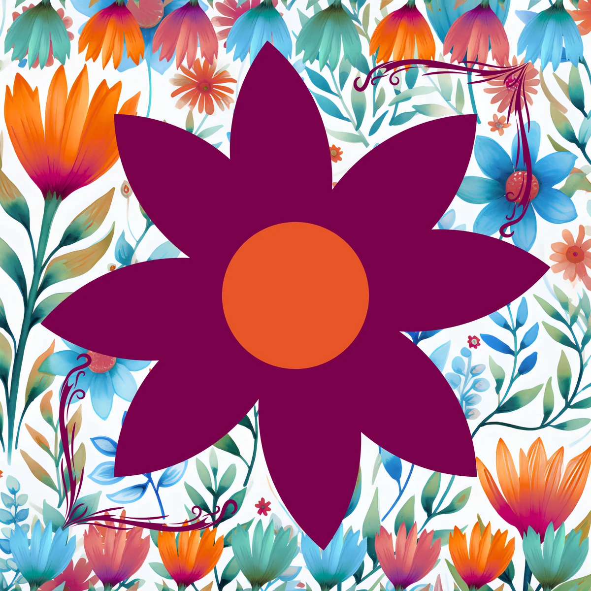 Festival Bloom Neoprene Mahjong Mat