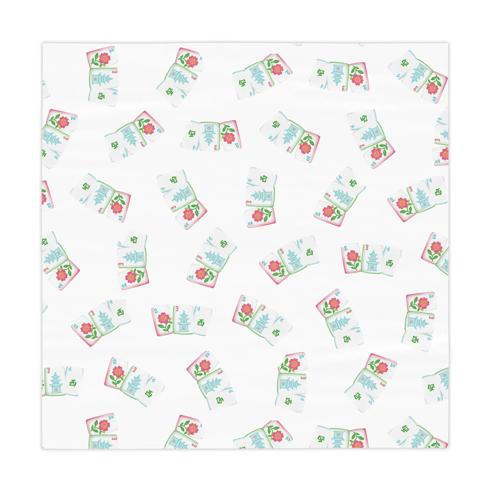 Whimsical Mahjong Tablecloth for Gatherings, Mahj, Summer Parties, Dining Decor, Holiday Celebrations, Picnic Essentials