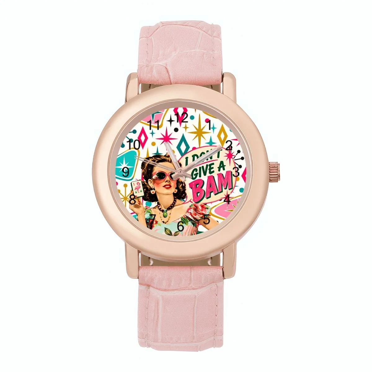 Mahjong Funny I Don't Give A Bam Women's Leather Watch