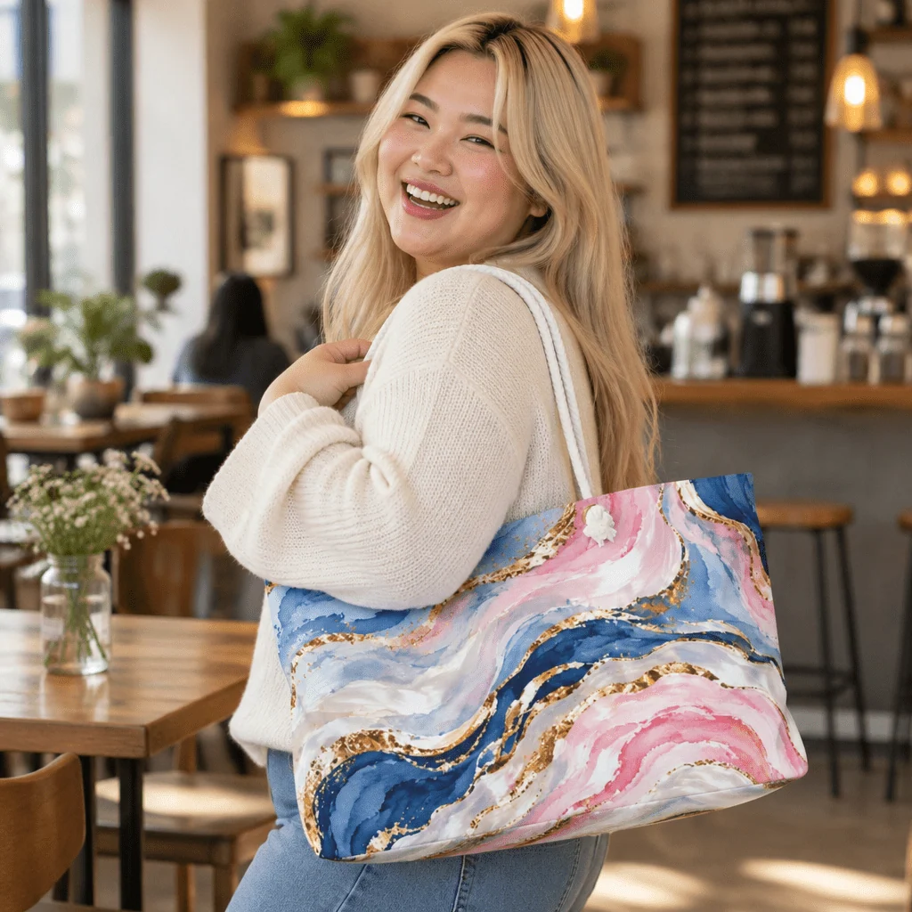 Under The Mahj Sea Mahjong Coastal Canvas Tote Bag