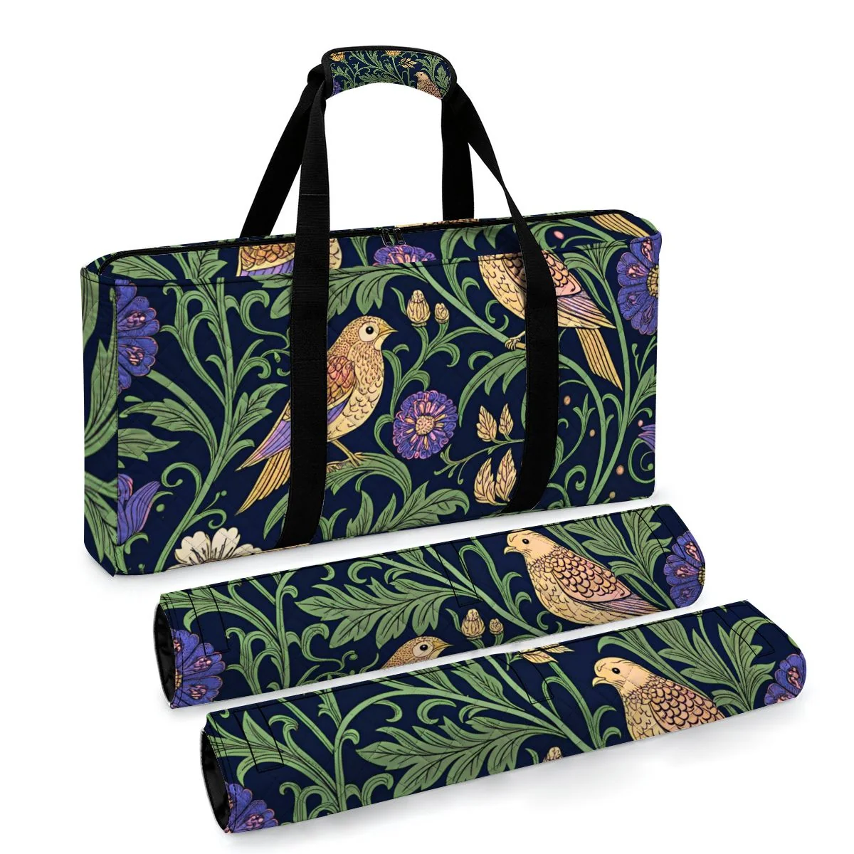 William Morris Inspired Quilted Mahjong Bag Set 3 Pcs