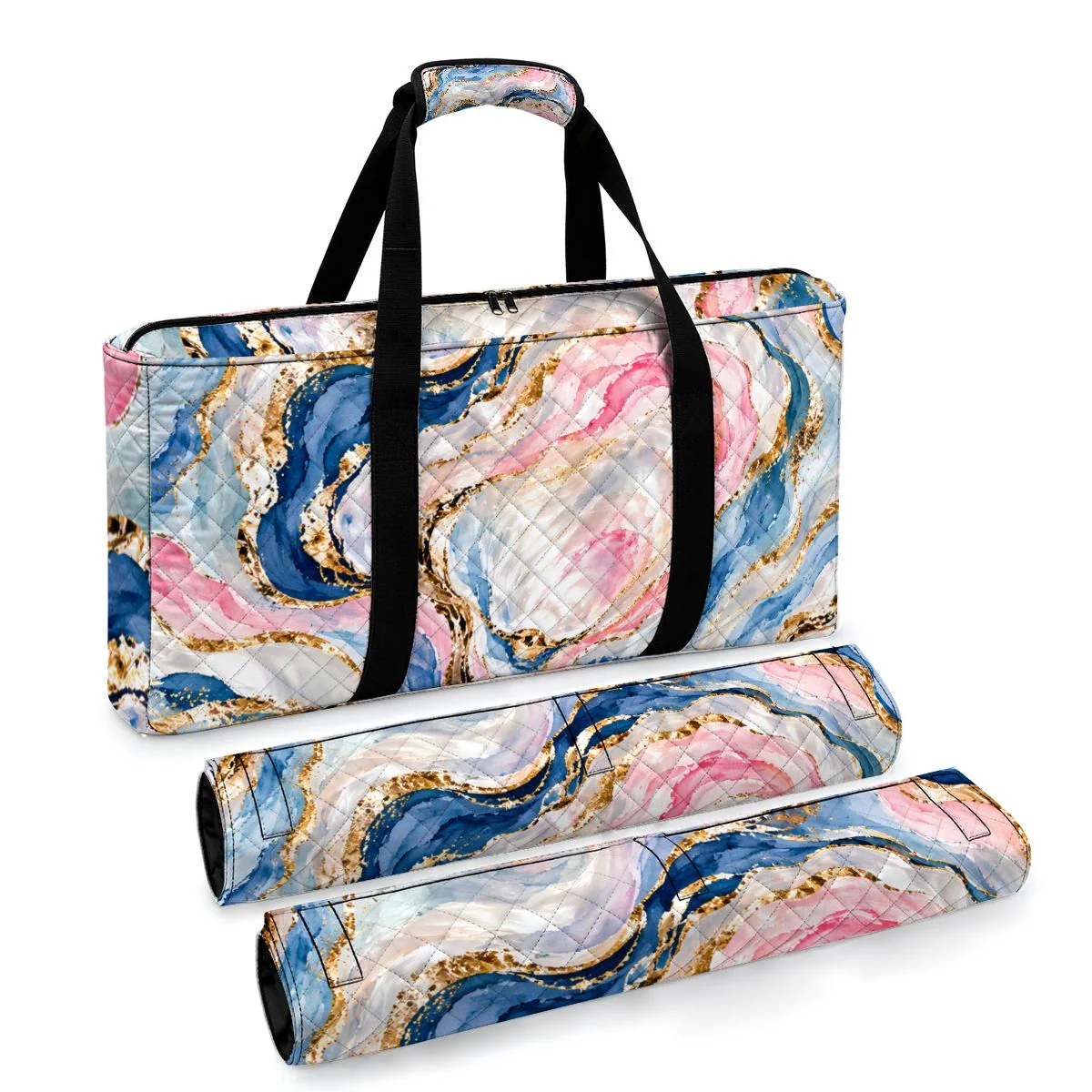 Pearls Of The Mahj Sea Quilted Mahjong Bag Set 3 Pcs