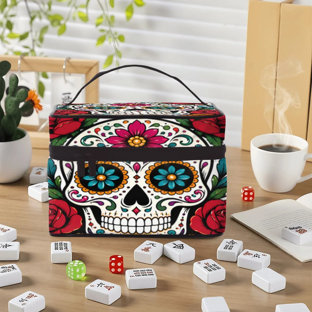 Day Of The Dead Portable Mahjong Tile Bag