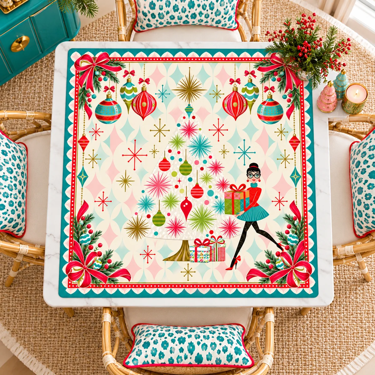 You've Got Mahj Mail Whimsical Nostalgic Mahjong Mat Sleek Surface