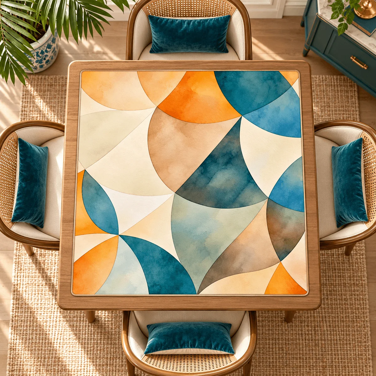 Art Deco Dayz Mahjong Mat Sleek Surface