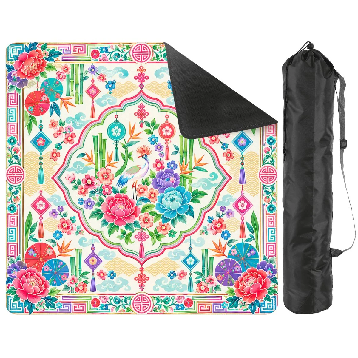 Peony And Parasols Custom Mini Mahjong Mat 20.9"x20.9"