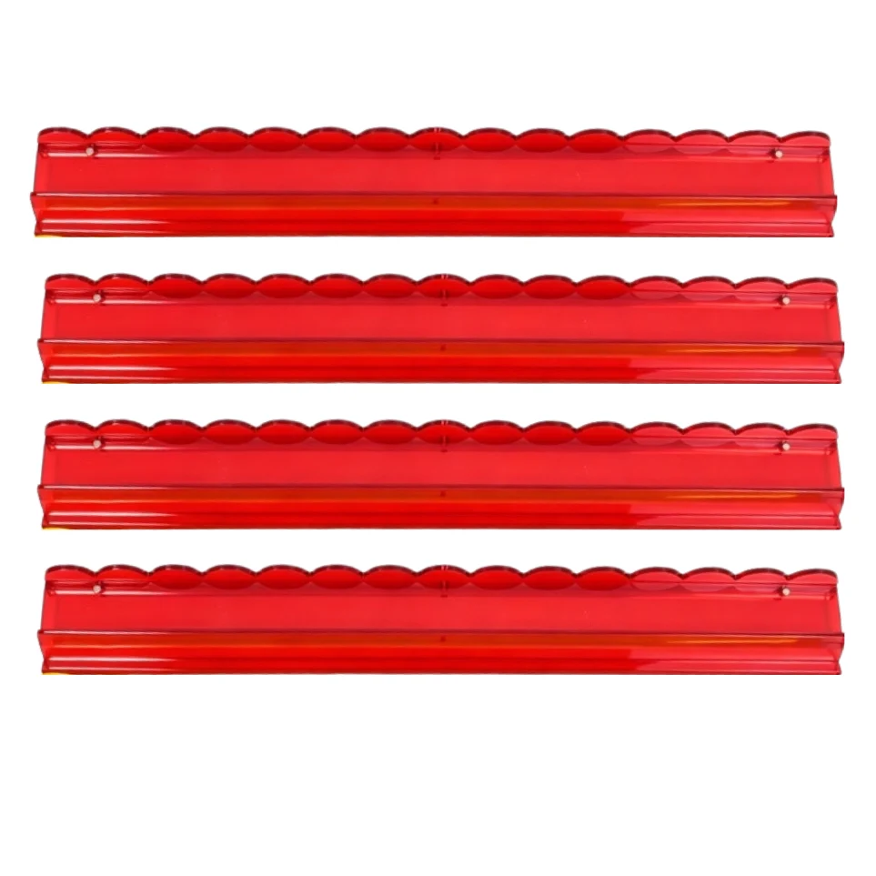 20" Solid Red Luxury Acrylic Scalloped Mahjong Rack & Pusher