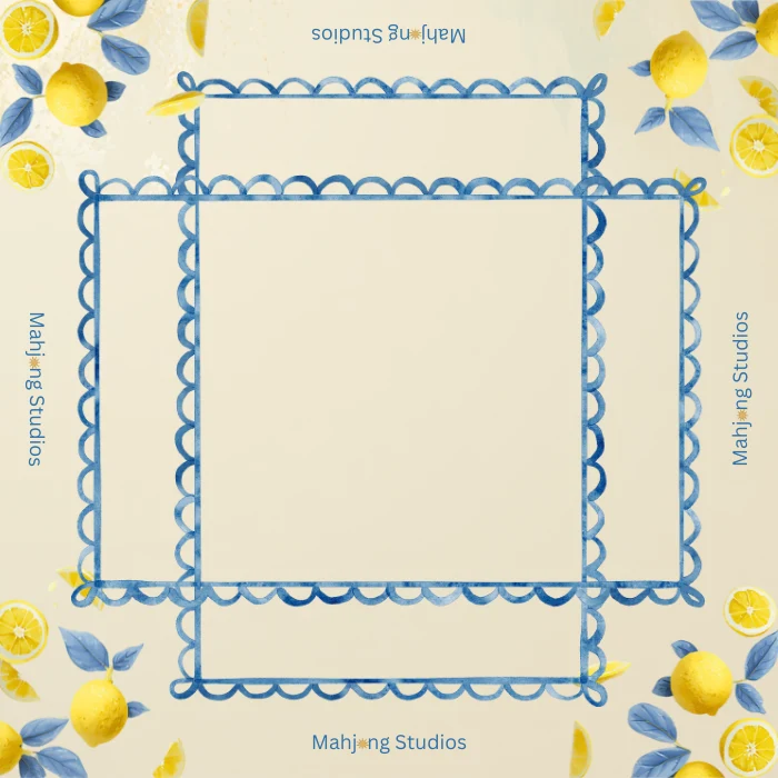 Lemon Lime Mahjong Mat (33in| Waterproof Mahjong Table Mat)- Ships Rolled