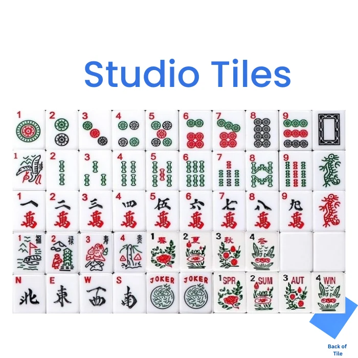 Mahjong Bundle – American Mahjong Tile Set (166 Tiles) 2-Color Blue, Studio Tiles Clear Racks
