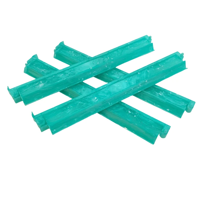 Sea Glass Green Translucent Mahjong Racks & Pushers – Set of 4 | 18.5"
