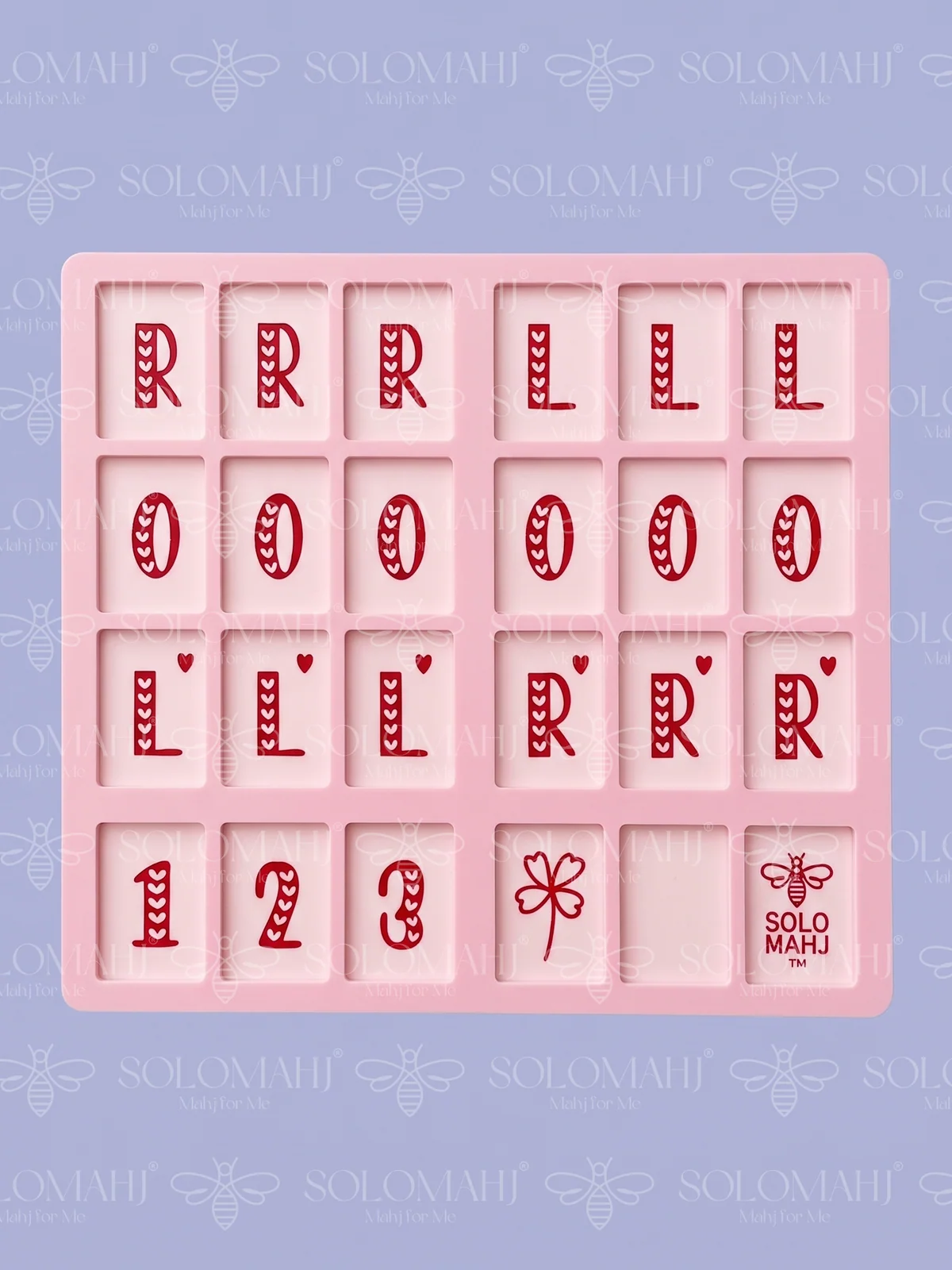 SoloMahj Poppy Board – Sweetheart Edition (Pink, Large Tiles)