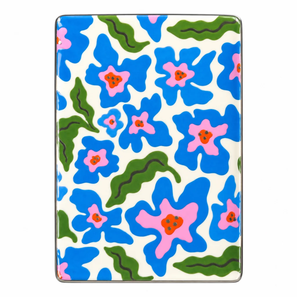 Blue Floral Porcelain Mahjong Dice Dish