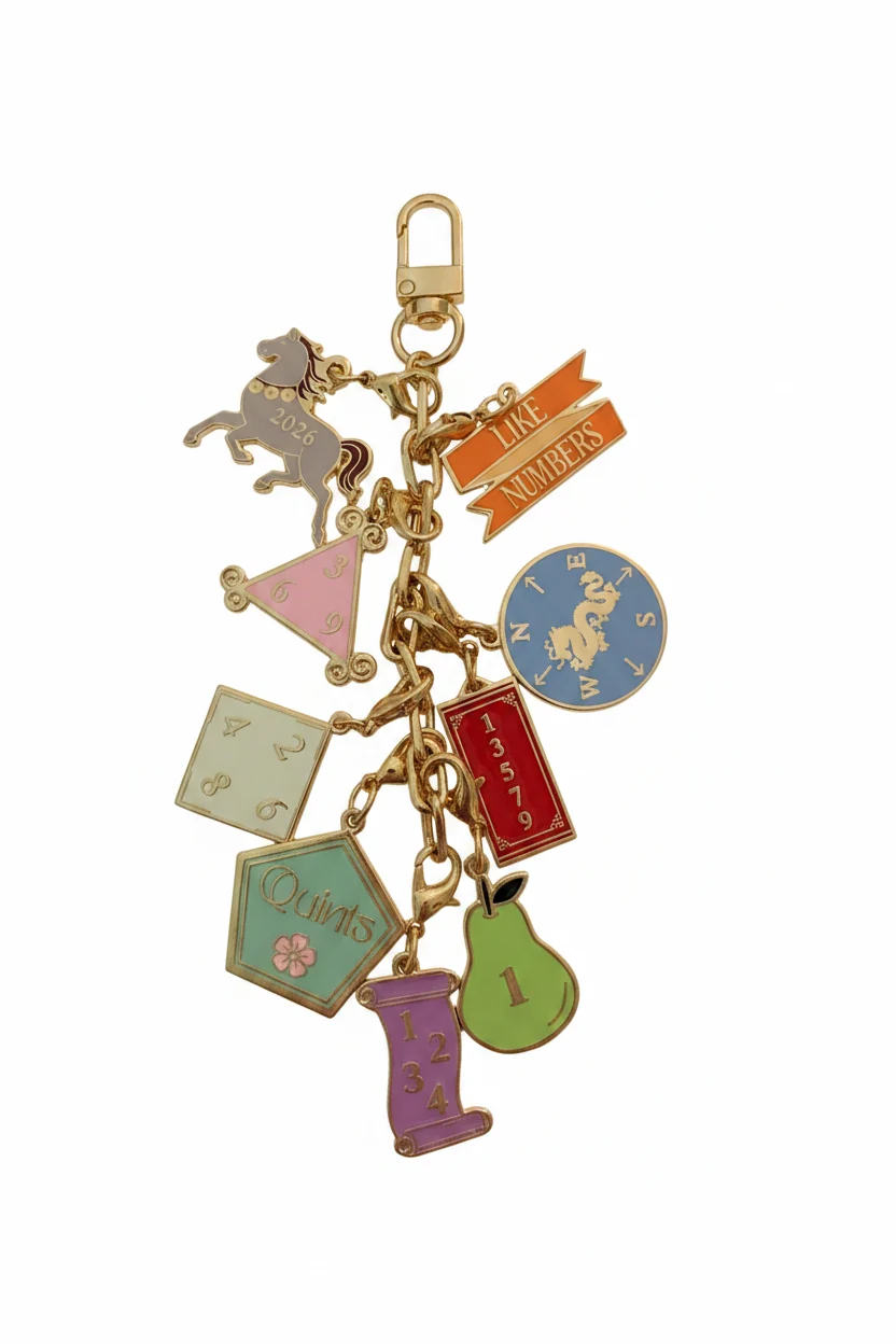 2026 Mahjong Card Charm Collection – Complete Set with Chain