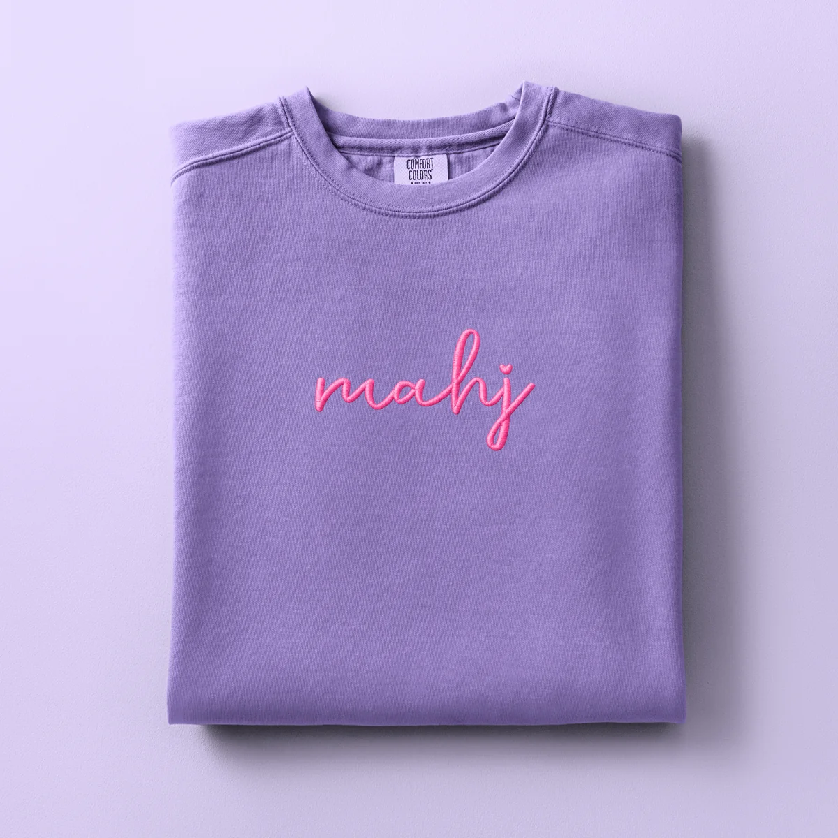 Embroidered Mahj Sweatshirt in Violet