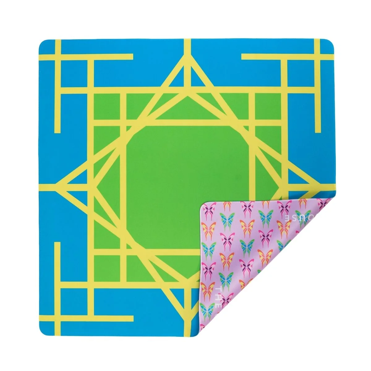 Electric Blue Garden Double-Sided Travel Mahjong Mat