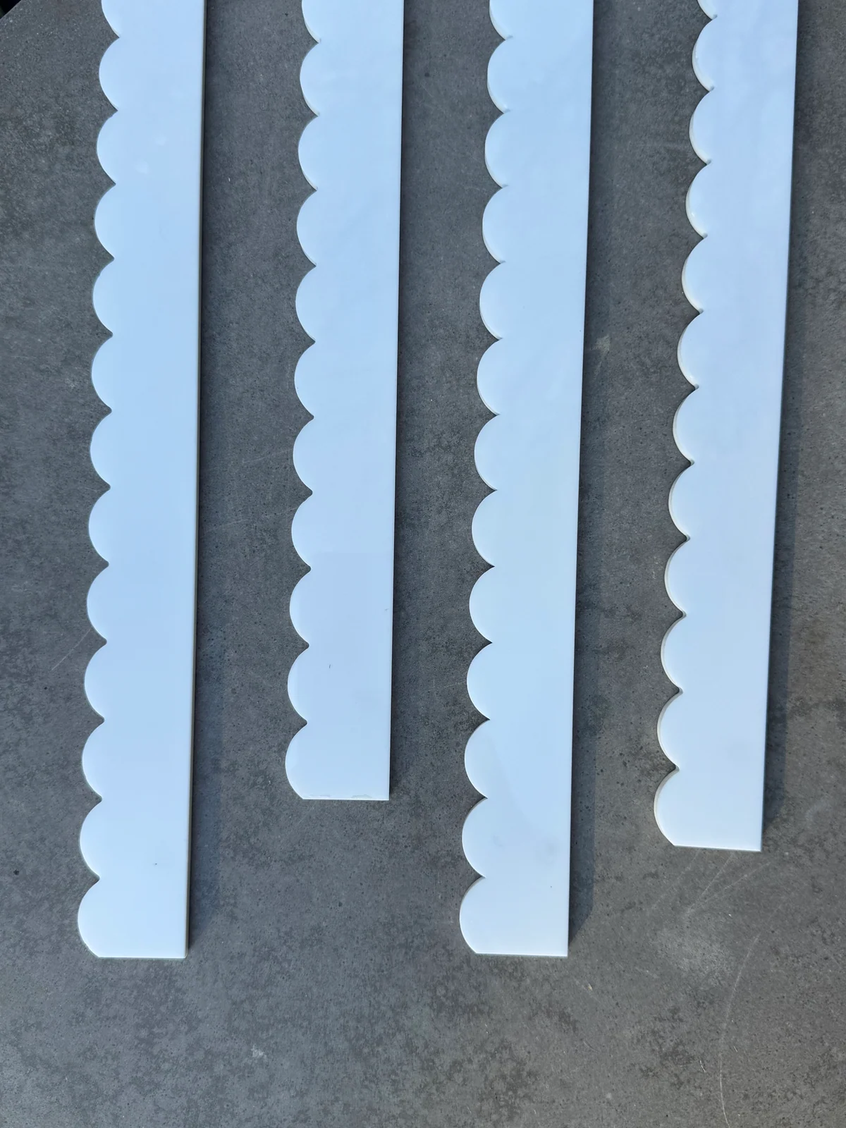 White Acrylic Scalloped PUSHER Add Ons