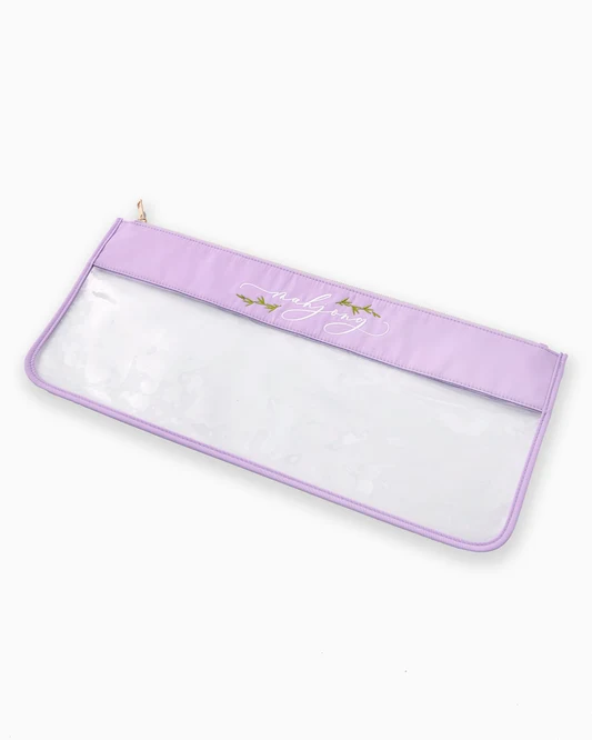 Lilac Script Mahjong Bag
