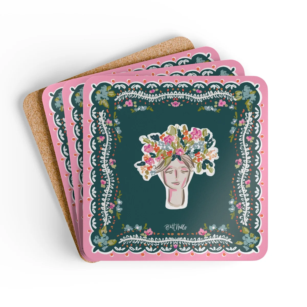 Reba Mahjong Mat Art Coaster Set (Set of 4)
