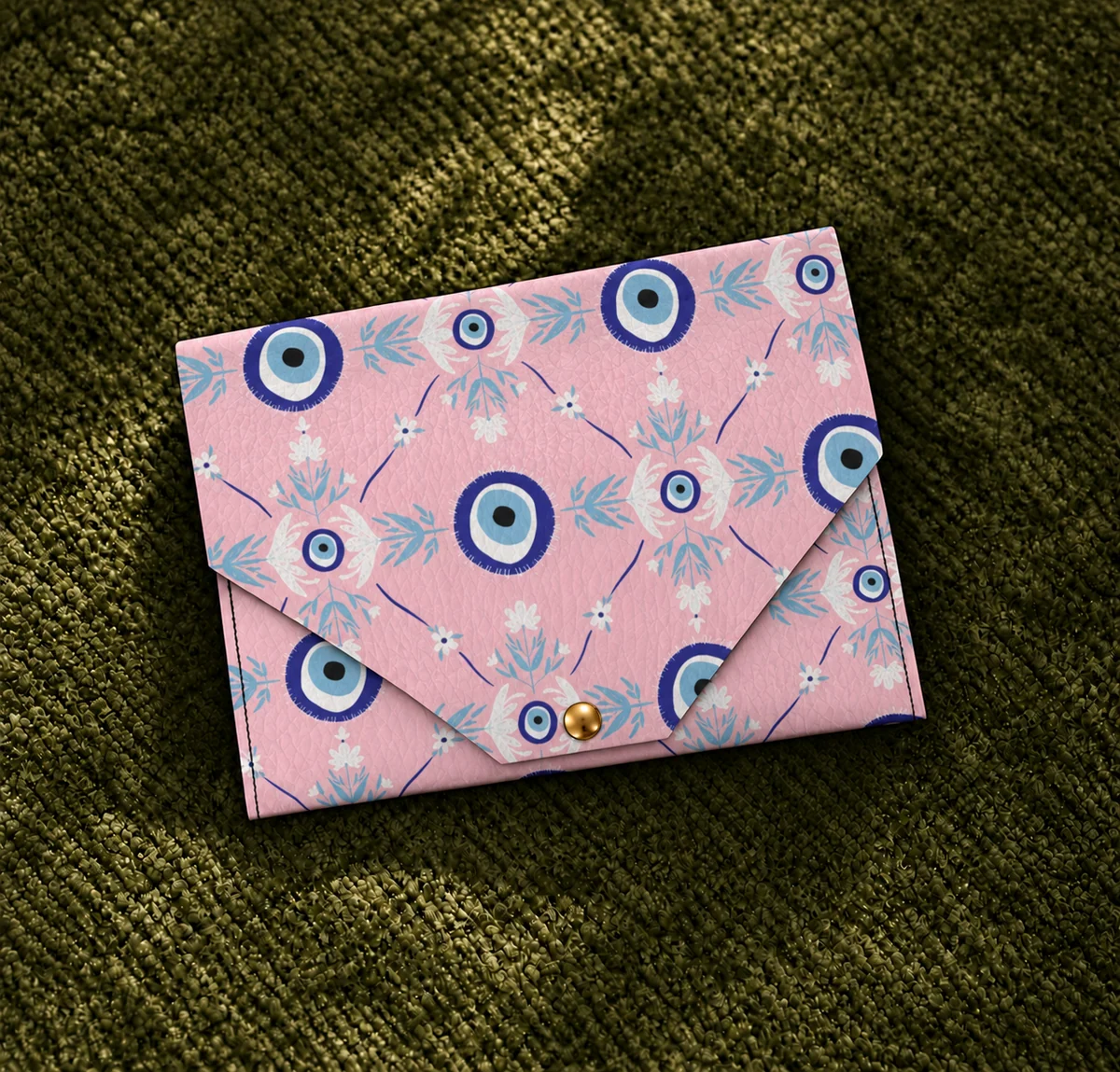 Evil Eye Vegan Leatherette Mahjong Card Holder