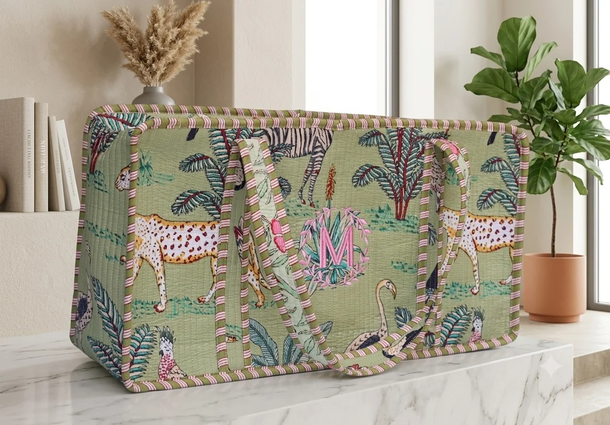 Sage Green Jungle Print
