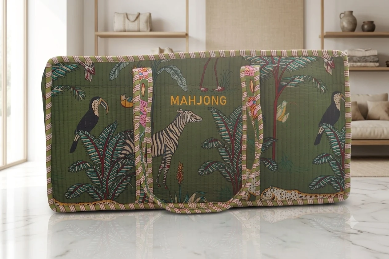 Olive Green Mahjong Bag