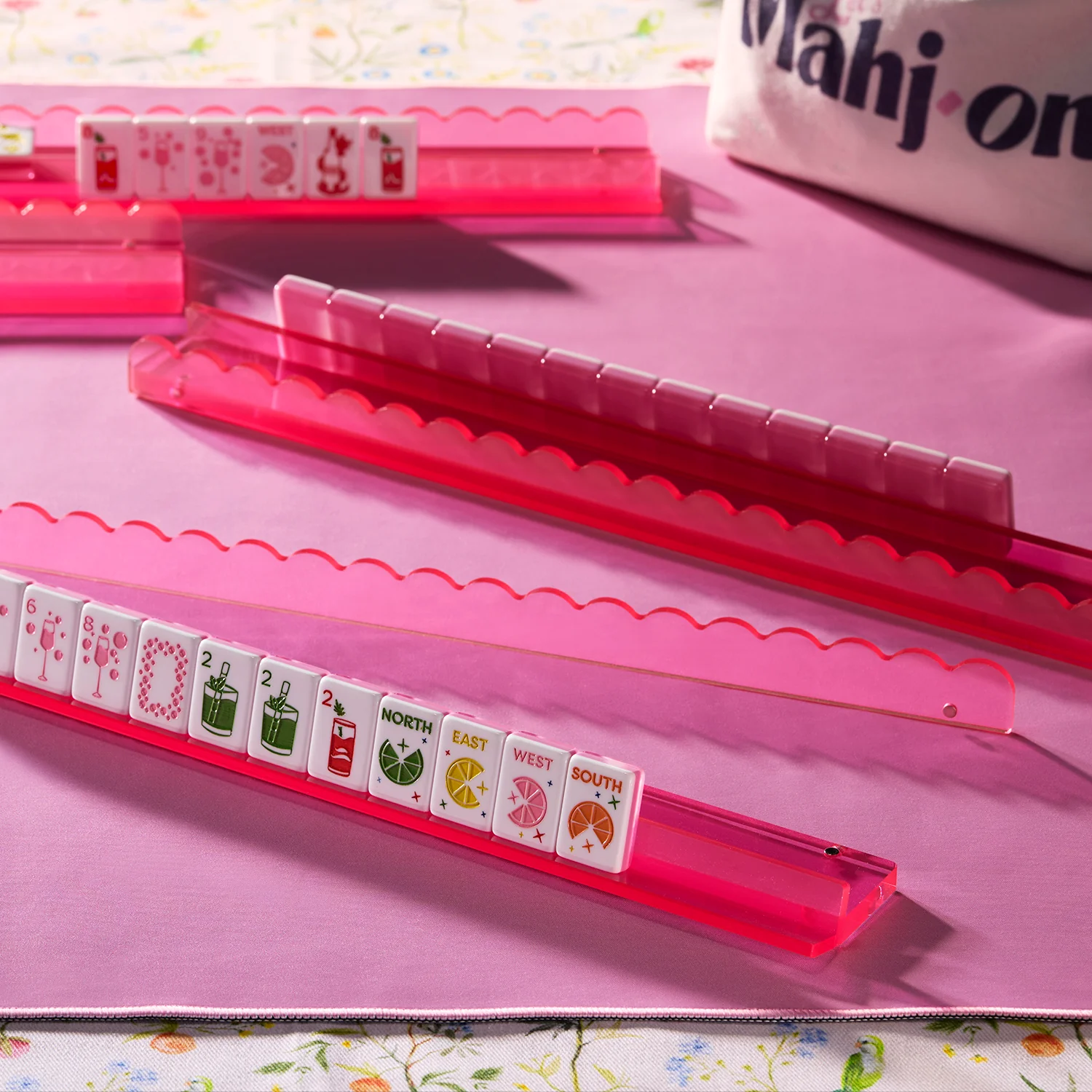 Pink Mahjong Tile Racks