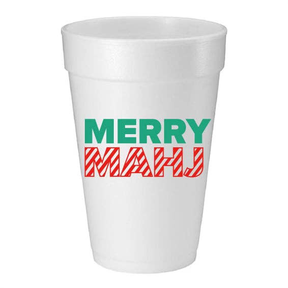 “MERRY MAHJ" Mahjong Foam Cups