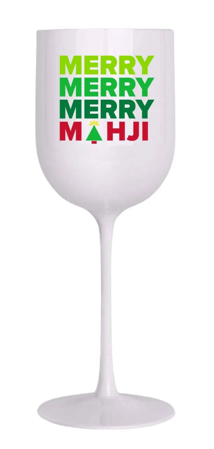 MERRY MAHJI  Wine Glasses (4)