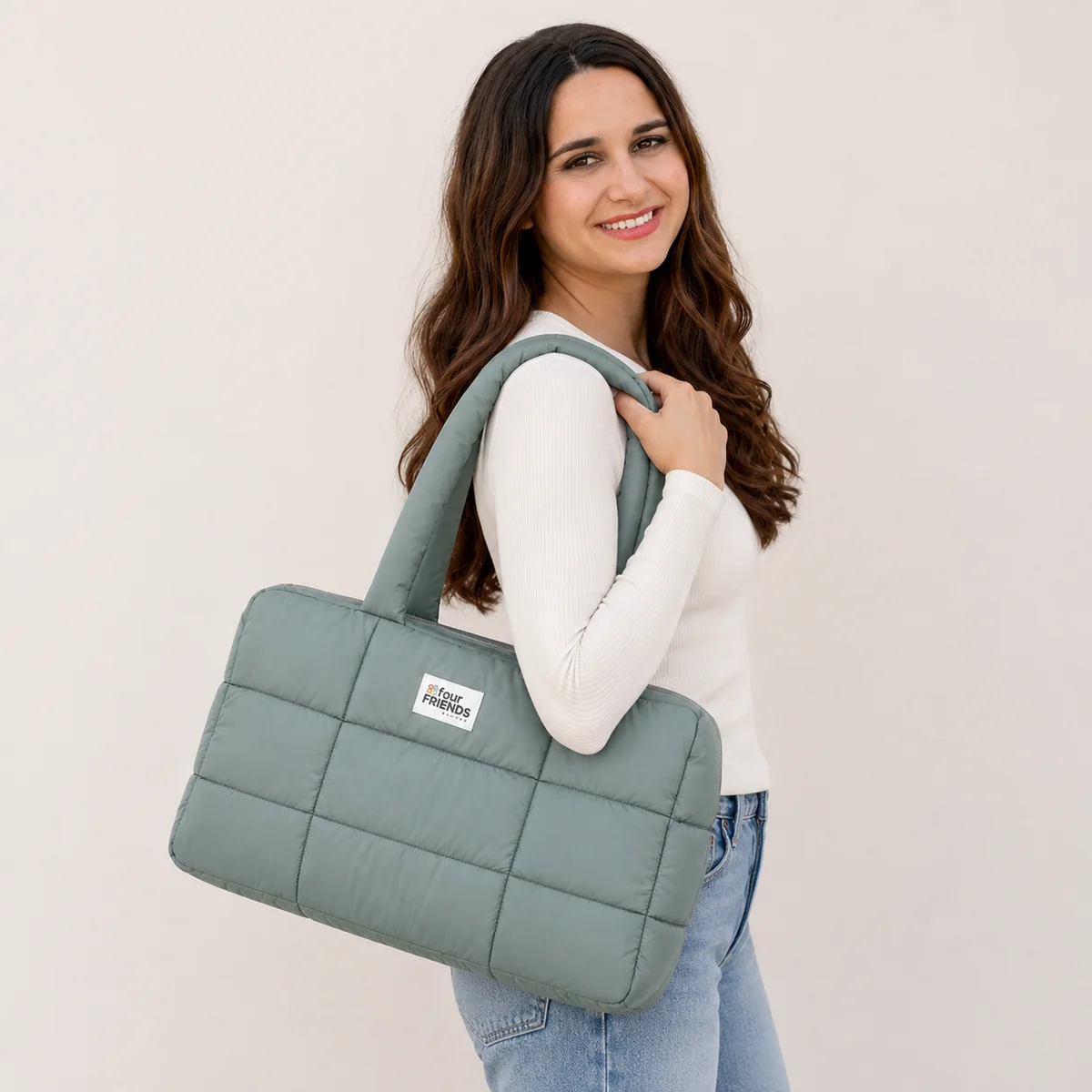 Puffer Tote for Mahjong Racks and More - Sage Green