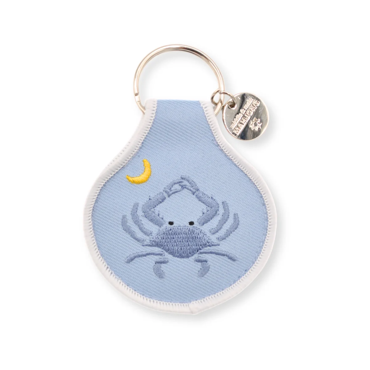 Blue Crab Embroidered Keychain