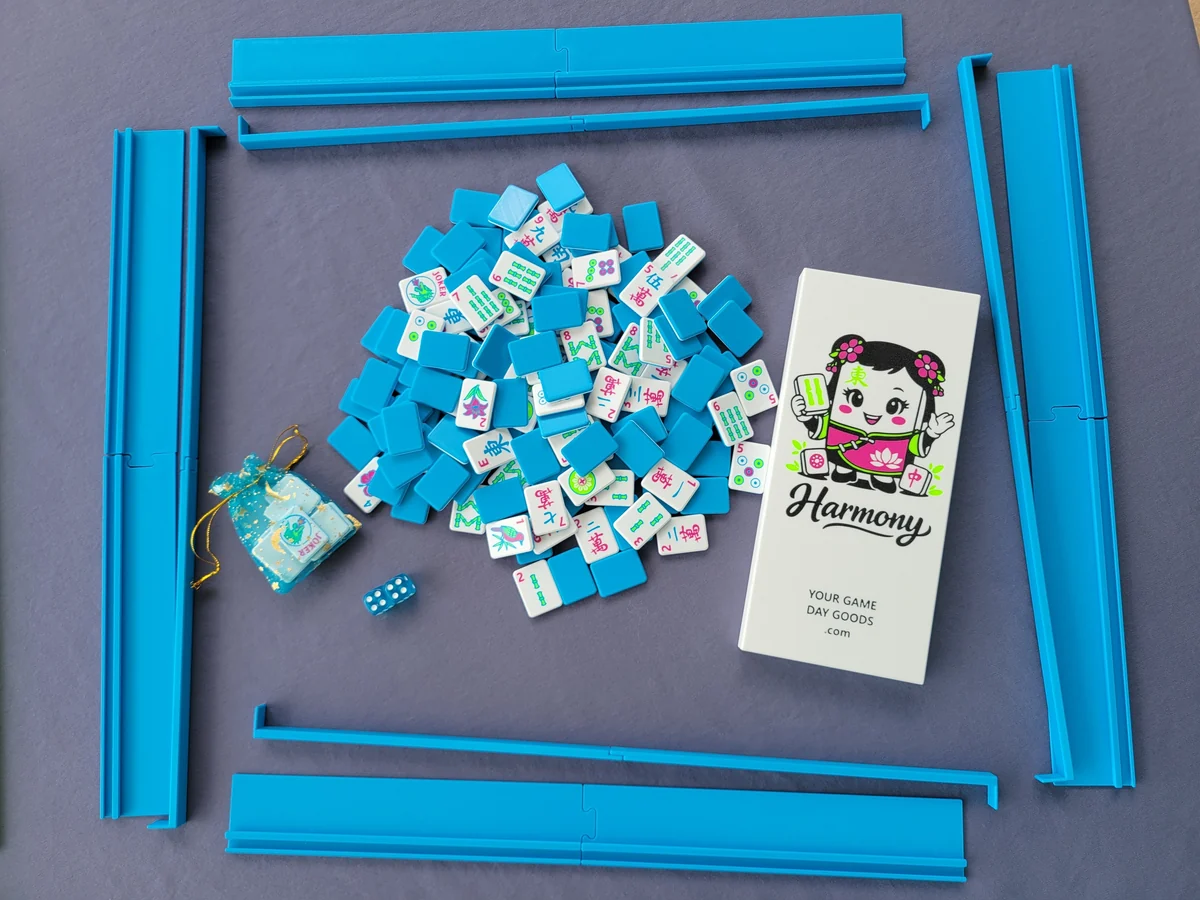 Harmony 3D Printed Compact Mah Jongg Travel Set -  Cyan