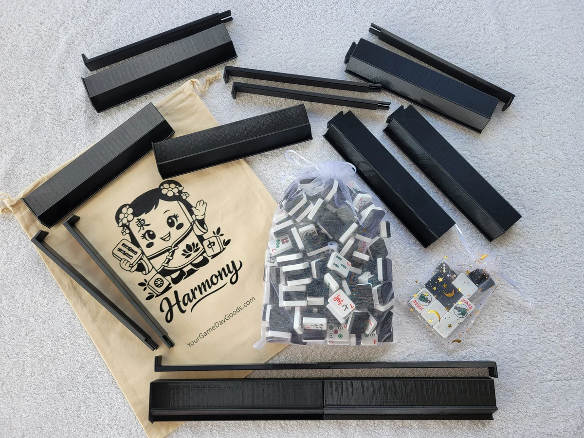 Harmony 3D Printed Full Size Mah Jongg Travel Set - Black