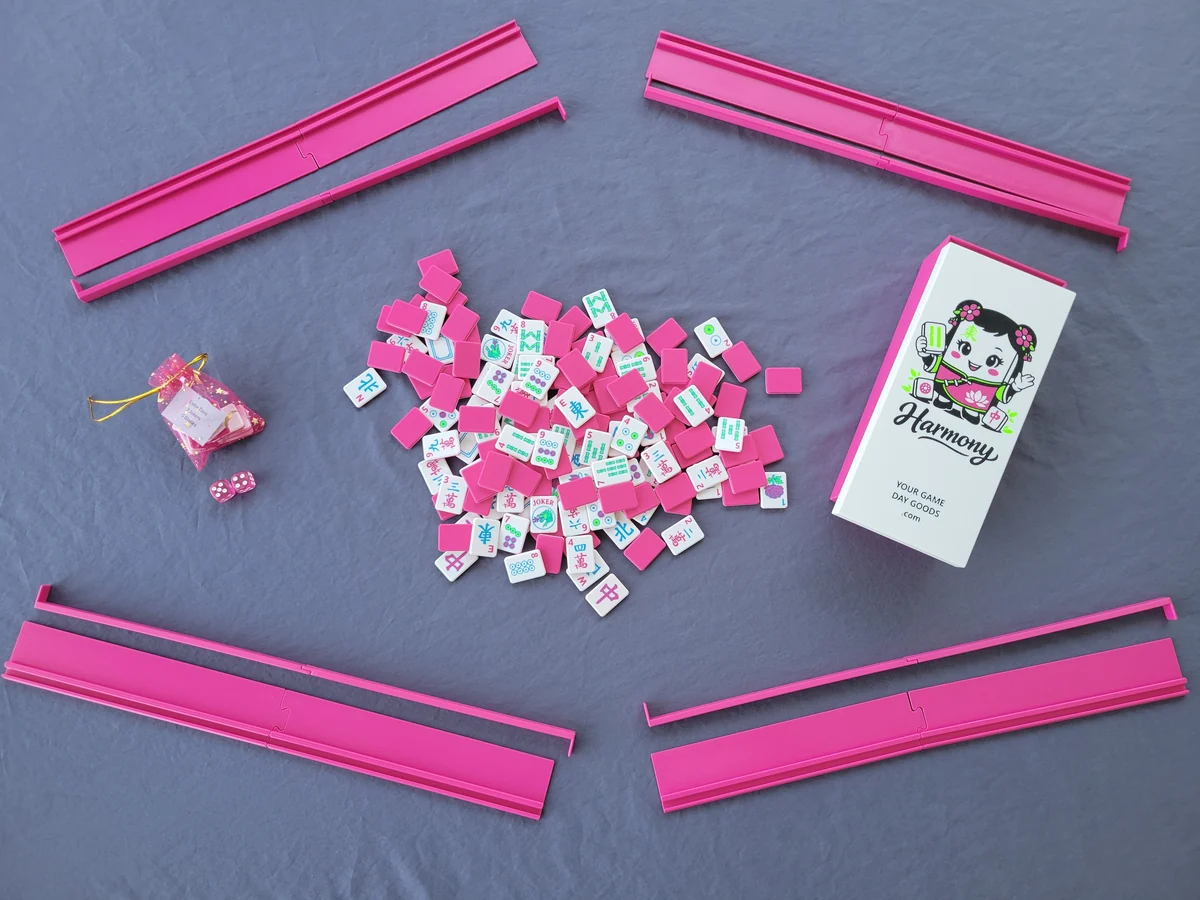 Harmony 3D Printed Compact Mah Jongg Travel Set - Magenta