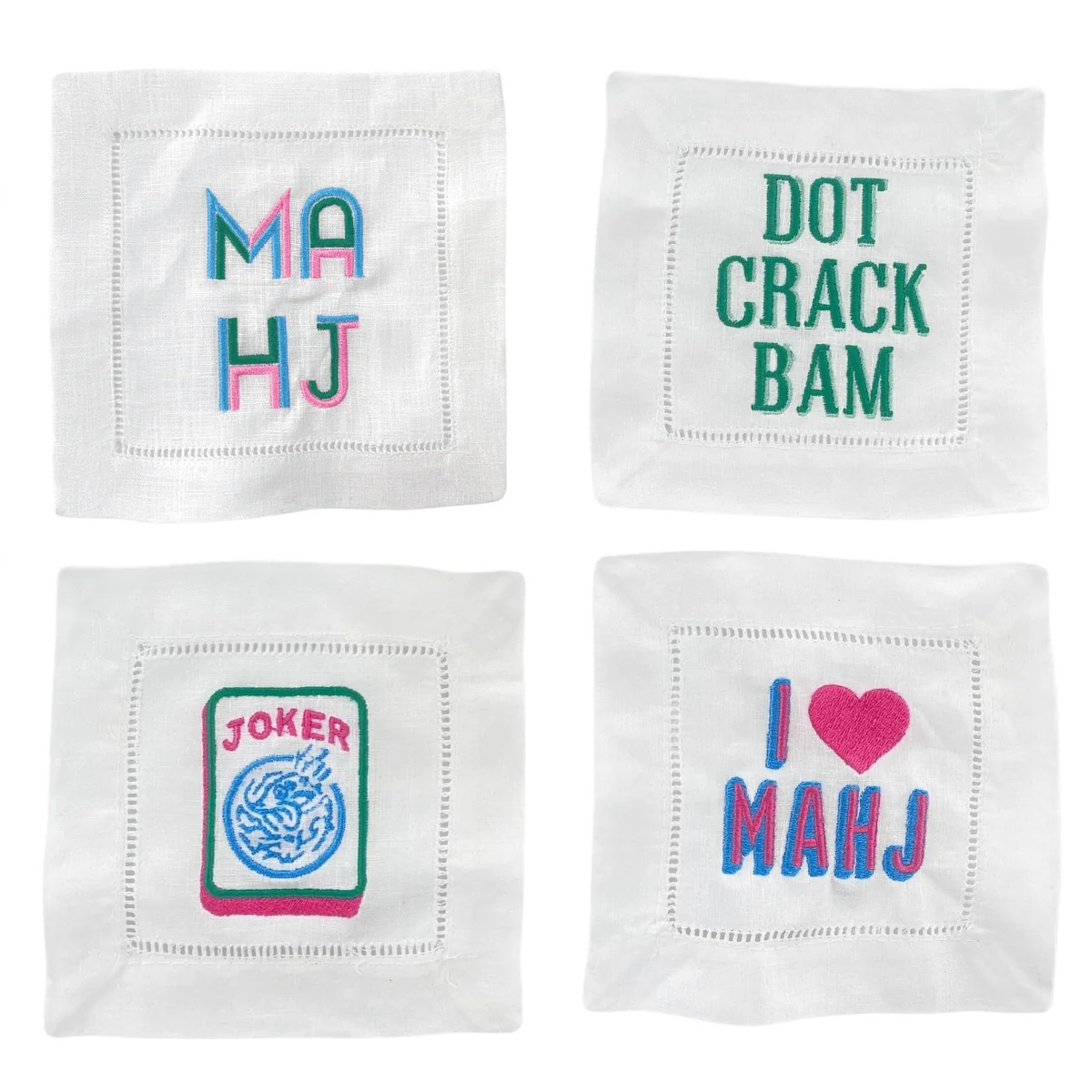 Mahjong Cocktail Napkins (Set of 4)
