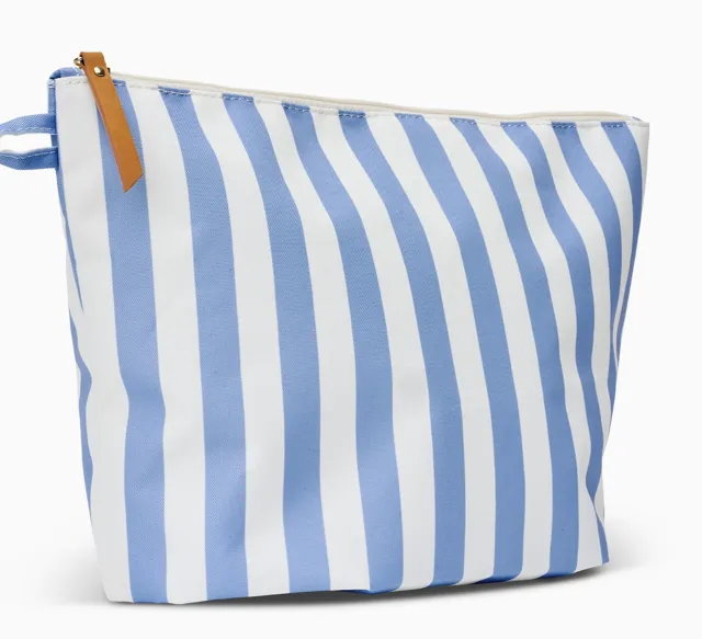 French Blue Cabana Striped Tile Bag