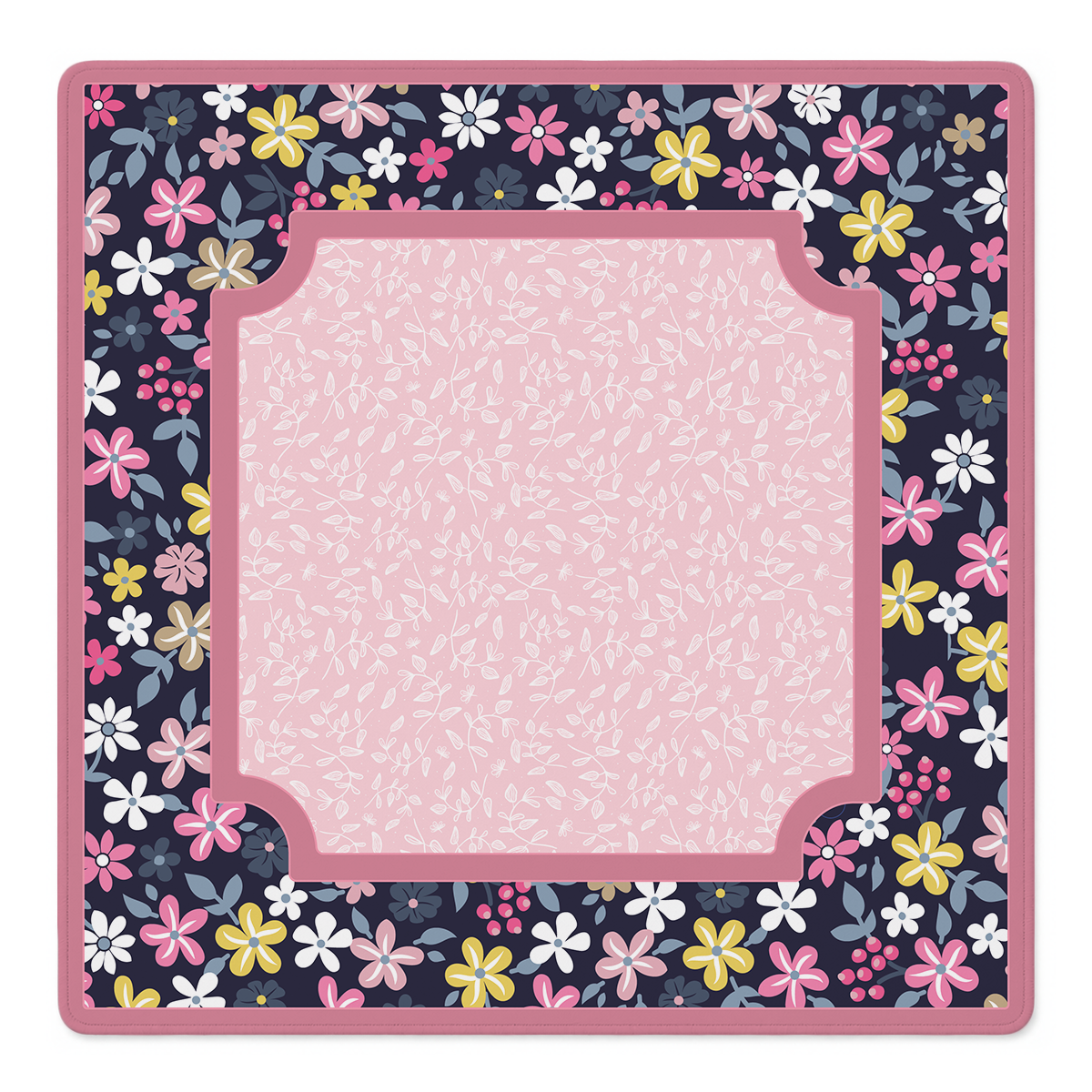 Mahjong by SI™ Midnight Meadow Muse | Pink Mahjong Mat
