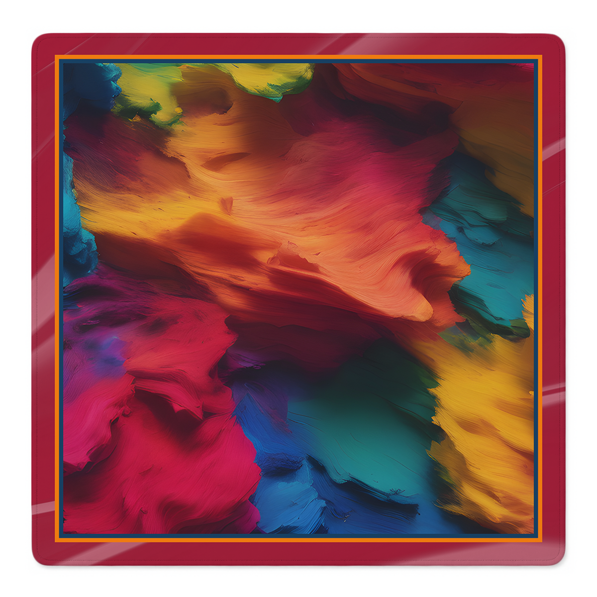 Mahjong by SI™ Textured Taste Red Border Mahjong Mat