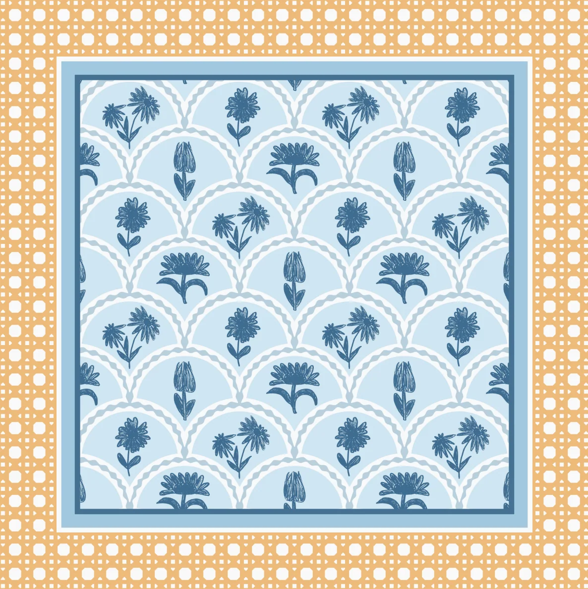Cane Blue Floral 31