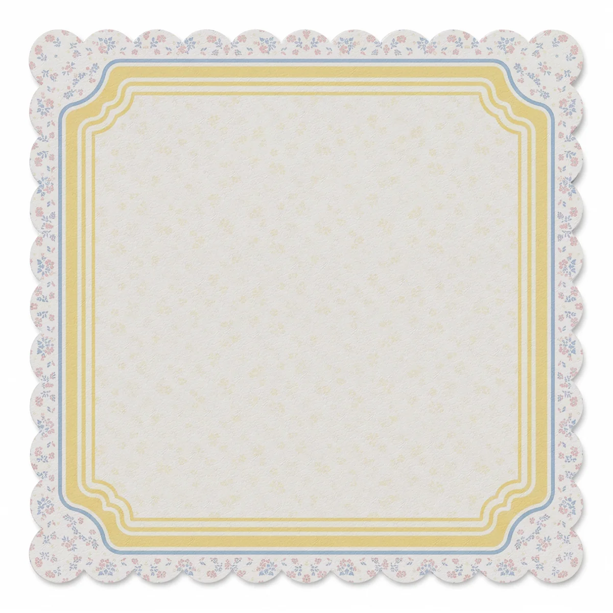 Buttercream Ditsy Scallop Frame