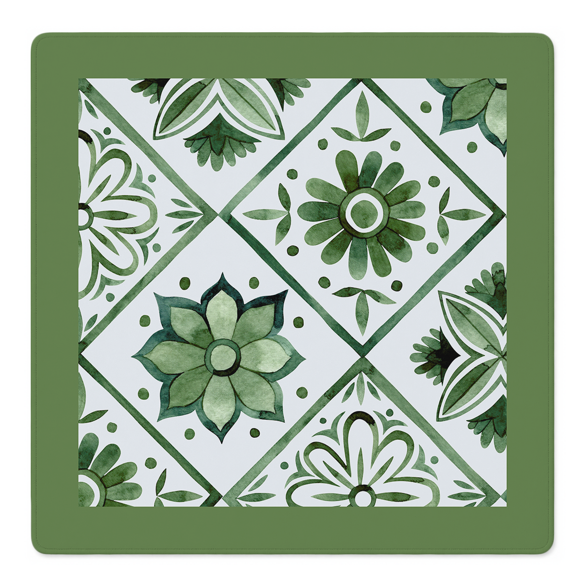Mahjong by SI™ Flower Tile Power |Green Mahjong Mat