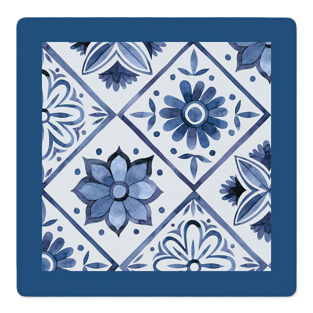 Mahjong by SI™ Flower Tile Power | Blue Mahjong Mat