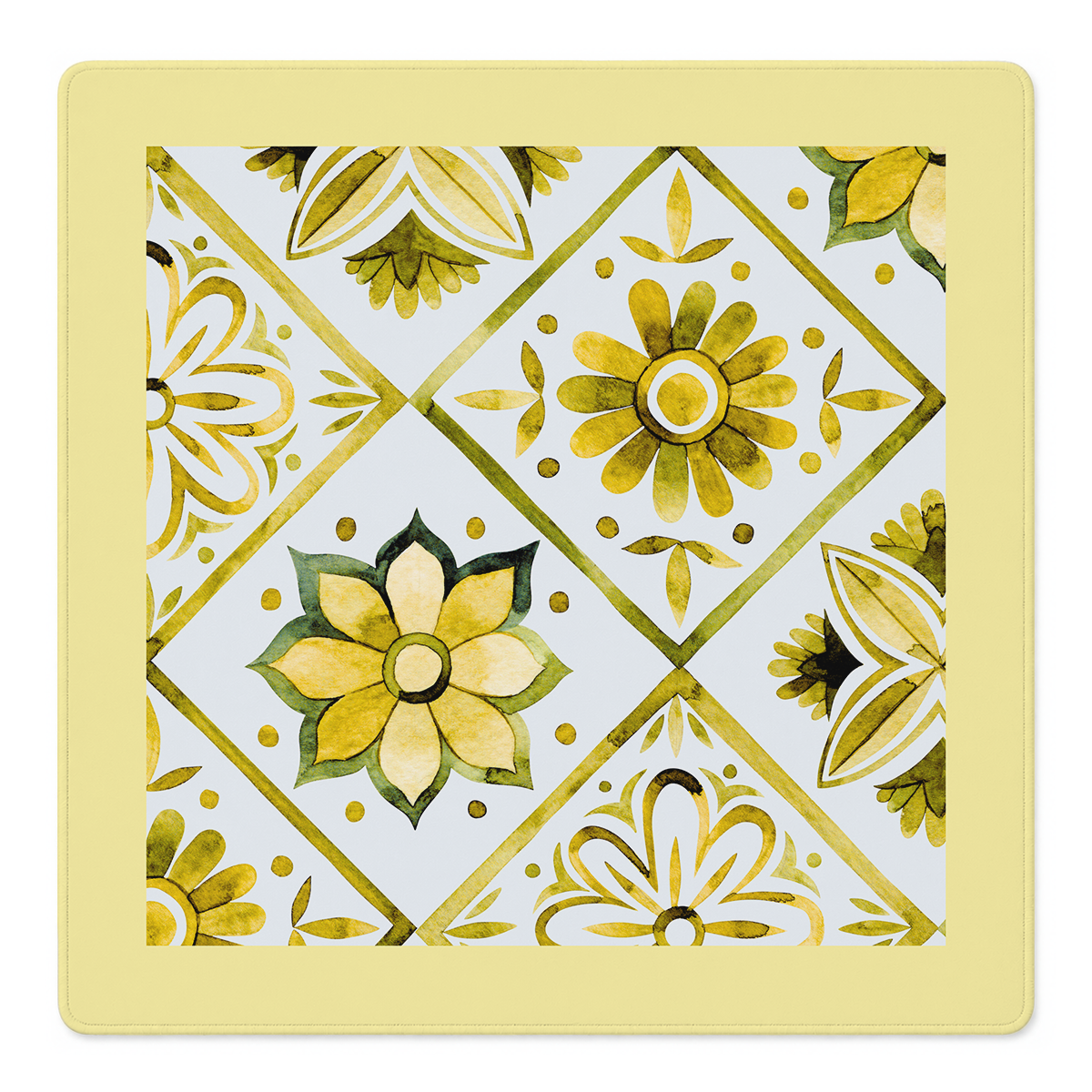 Mahjong by SI™ Flower Tile Power | Yellow Mahjong Mat