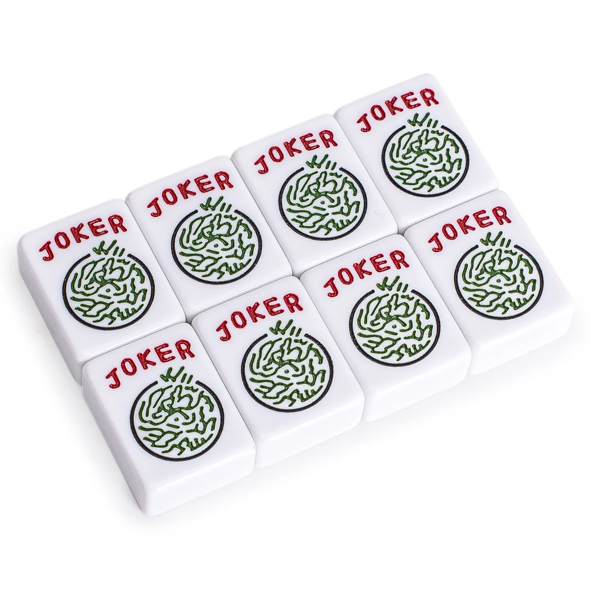 Set of 8 American Mahjong Joker Replacement Pieces, Medium Size Melamine, Matches White Tiles, Tiles-Only Set